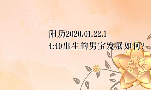 阳历2020.01.22.14:40出生的男宝发展如何?