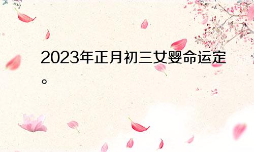 2023年正月初三女婴命运定。