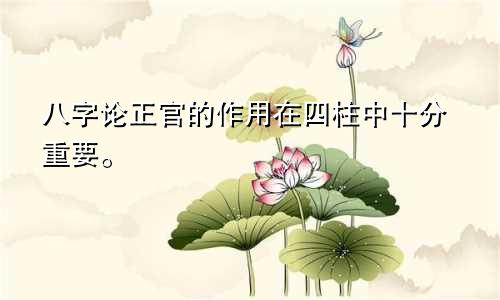 八字论正官的作用在四柱中十分重要。