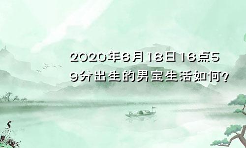 2020年6月18日16点59分出生的男宝生活如何？