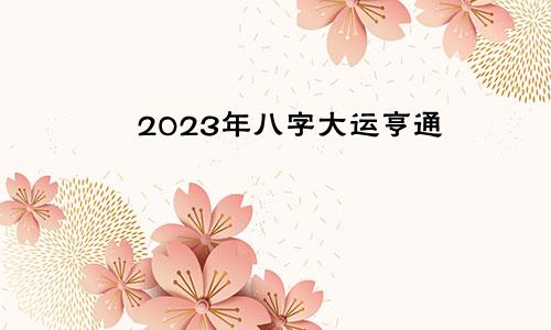 2023年八字大运亨通