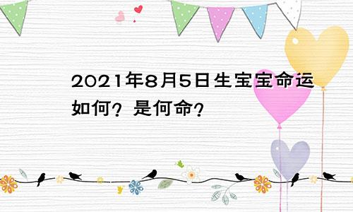 2021年8月5日生宝宝命运如何？是何命？