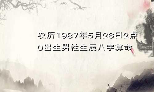 农历1987年5月26日2点0出生男性生辰八字算命