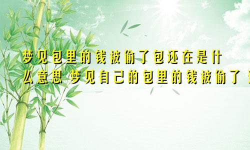 梦见包里的钱被偷了包还在是什么意思 梦见自己的包里的钱被偷了 预示着什么