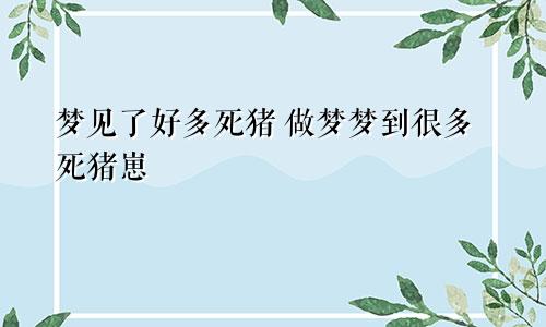 梦见了好多死猪 做梦梦到很多死猪崽