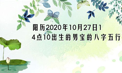 阳历2020年10月27日14点10出生的男宝的八字五行解析。