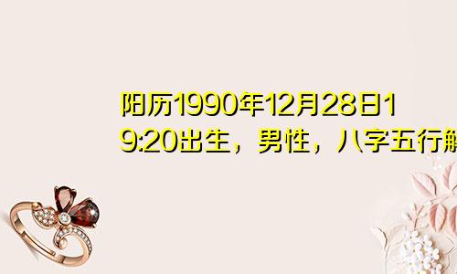 阳历1990年12月28日19:20出生，男性，八字五行解析。