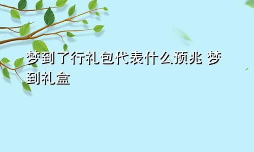 梦到了行礼包代表什么预兆 梦到礼盒