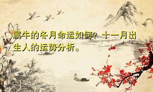 属牛的冬月命运如何？十一月出生人的运势分析。