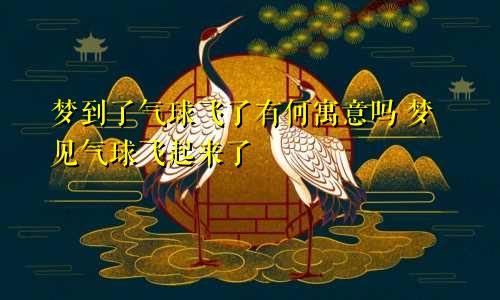 梦到了气球飞了有何寓意吗 梦见气球飞起来了
