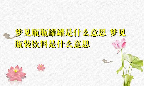 梦见瓶瓶罐罐是什么意思 梦见瓶装饮料是什么意思