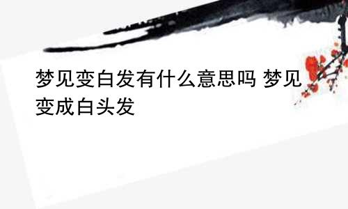 梦见变白发有什么意思吗 梦见变成白头发