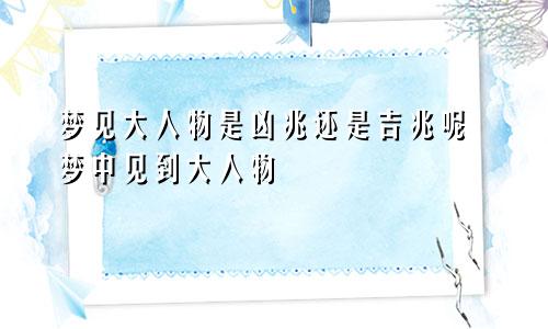 梦见大人物是凶兆还是吉兆呢 梦中见到大人物