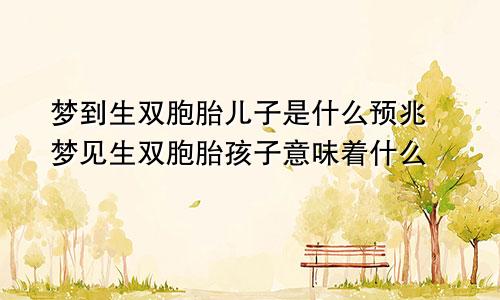 梦到生双胞胎儿子是什么预兆 梦见生双胞胎孩子意味着什么