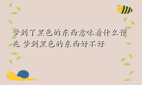 梦到了黑色的东西意味着什么预兆 梦到黑色的东西好不好